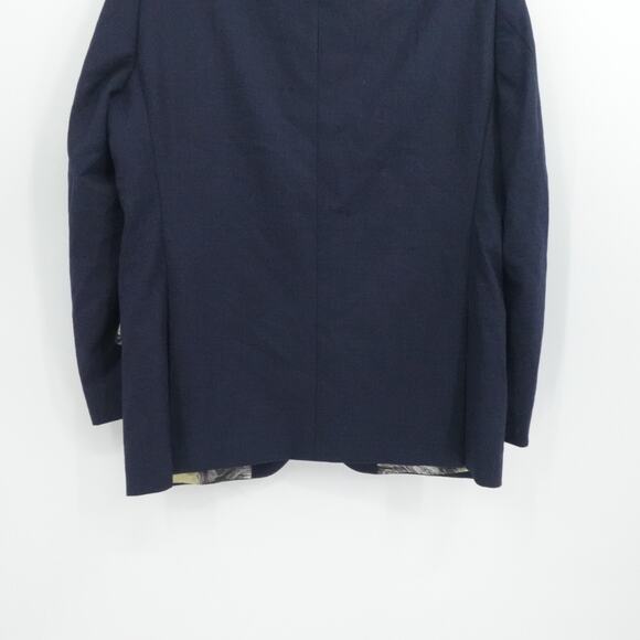 Indochino Sport Coat 40r Blue Wool Silk 2 Button Notch Lapel Made To Measure - Picture 12 of 14